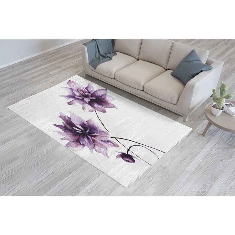 Tapis mauve pâle, Rectangle 2 pi 7 po x 4 pi 11 po