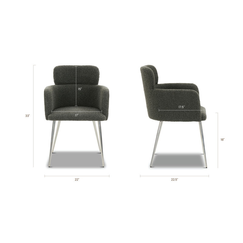 Atlas Dining Chair In Juniper Green Boucle