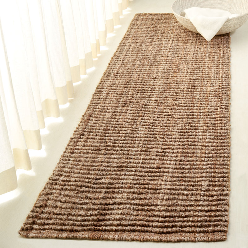 Marram Hand Woven Jute No Pattern Rug, Runner 2'6" x 8'