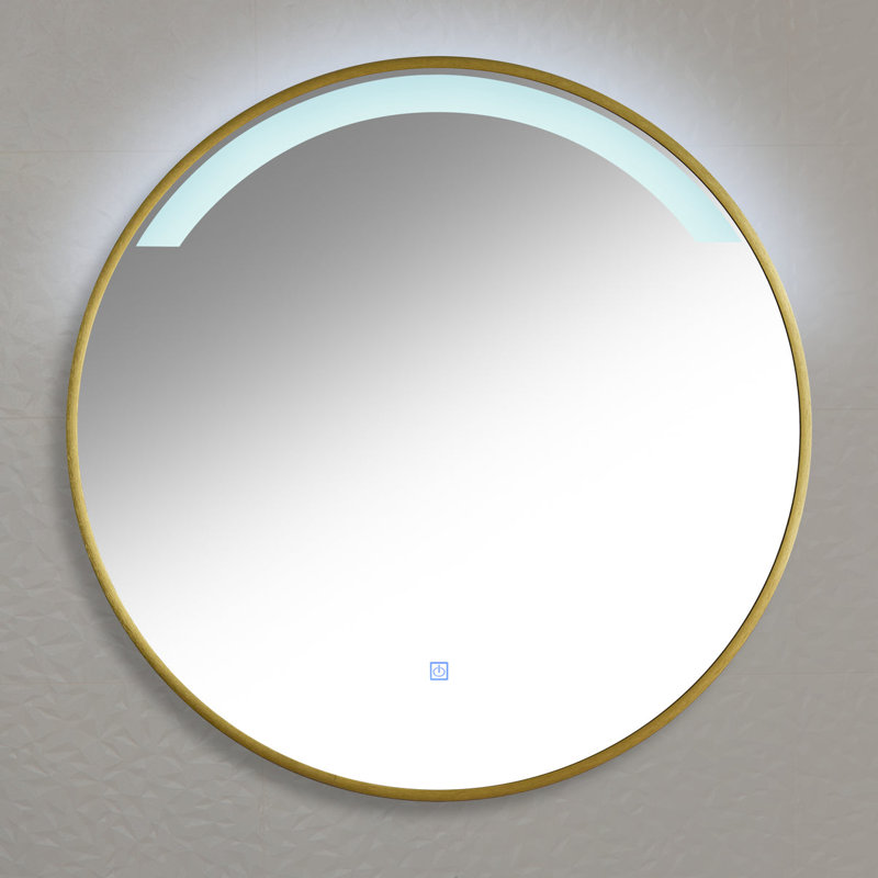 Danayla Aluminum Round Mirror, Gold
