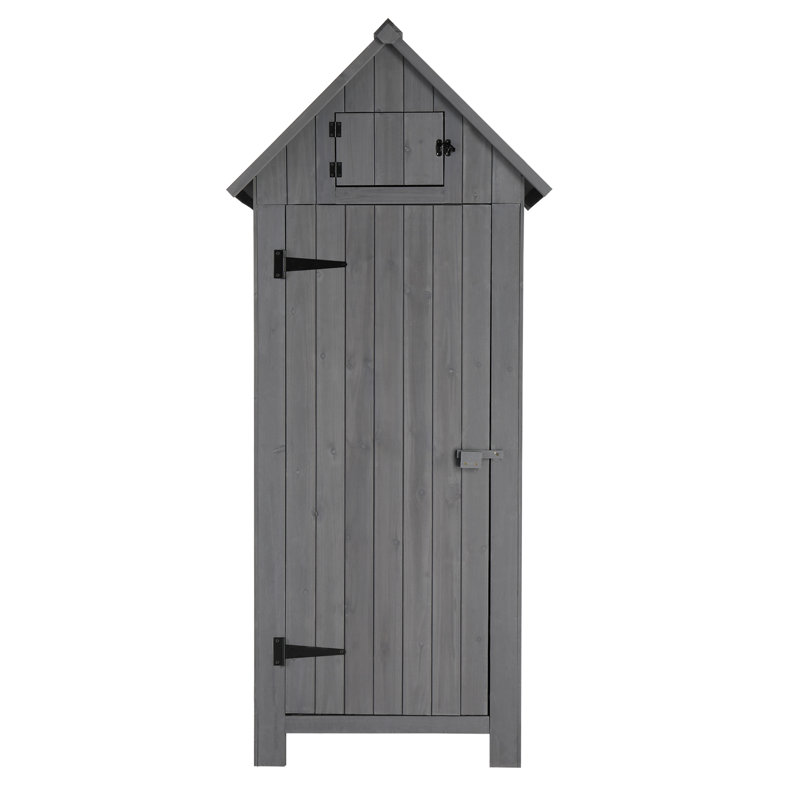 Fir 2.5 ft. W x 1.7 ft. D Solid Wood Storage Shed, Gray