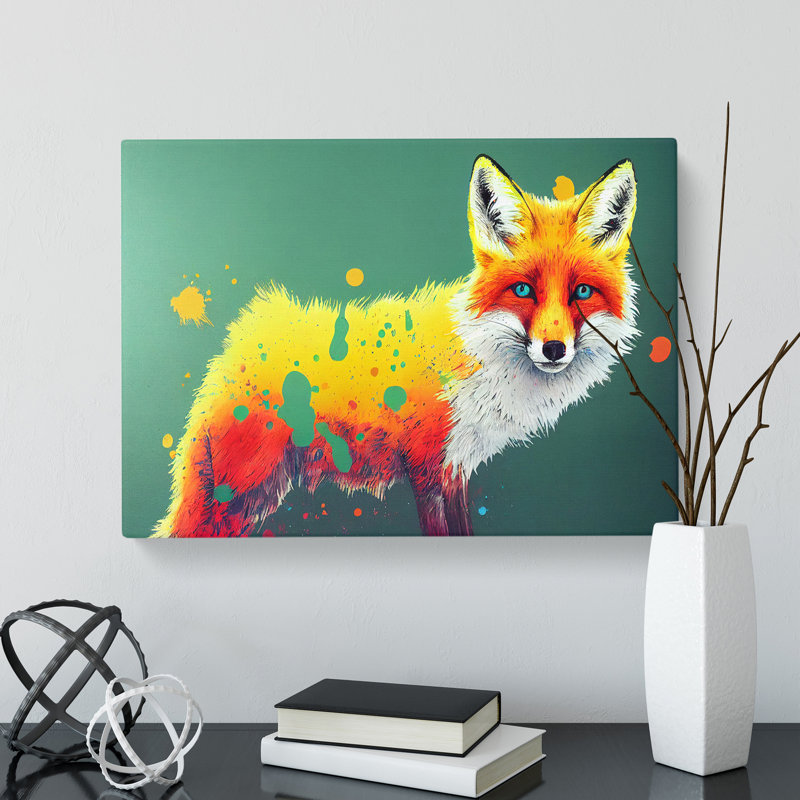 Painted Fox Vol.1 Abstract - Wrapped Canvas, 50cm H x 76cm W x 3cm D