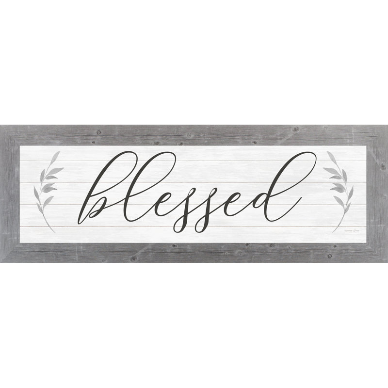 «Blessed», reproduction de photo encadrée, gris