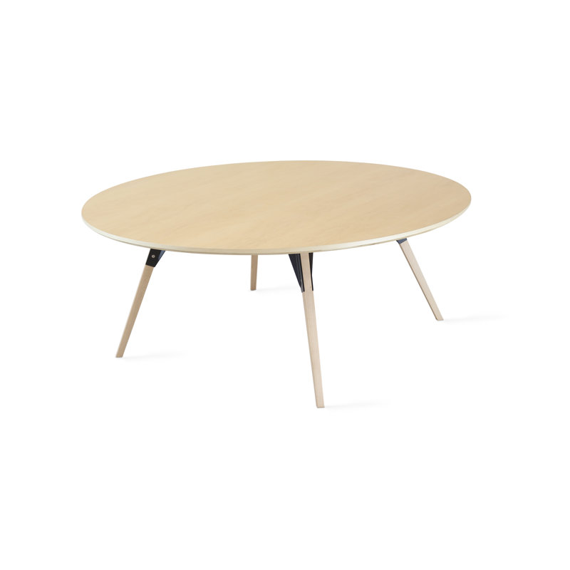 Clarke Single Coffee Table, 18" H x 40" L x 40" W, Maple, Maple/Black