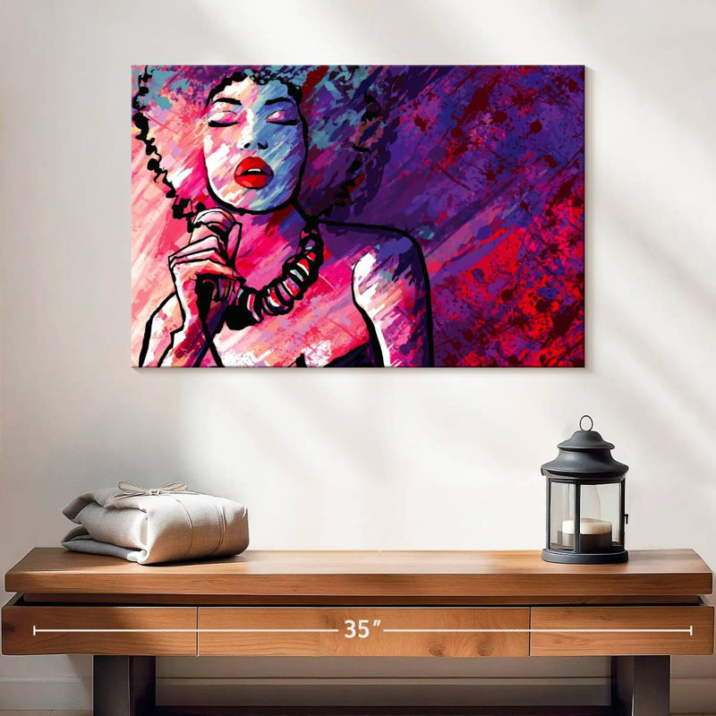 Abarca Soulful Jazz Singer, 16" H x 24" W
