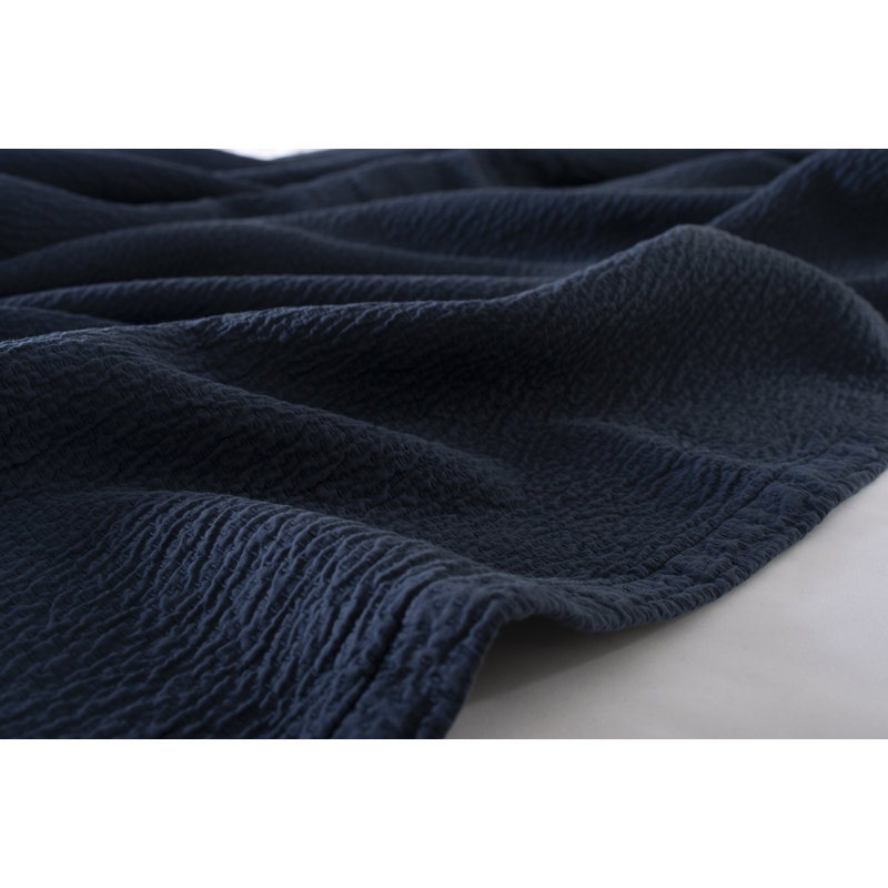 Guimraes Cotton Solid Colour Bedspread, Navy