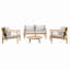 Zephyra 4 Piece Solid Acacia Wood Patio Set With Cushions