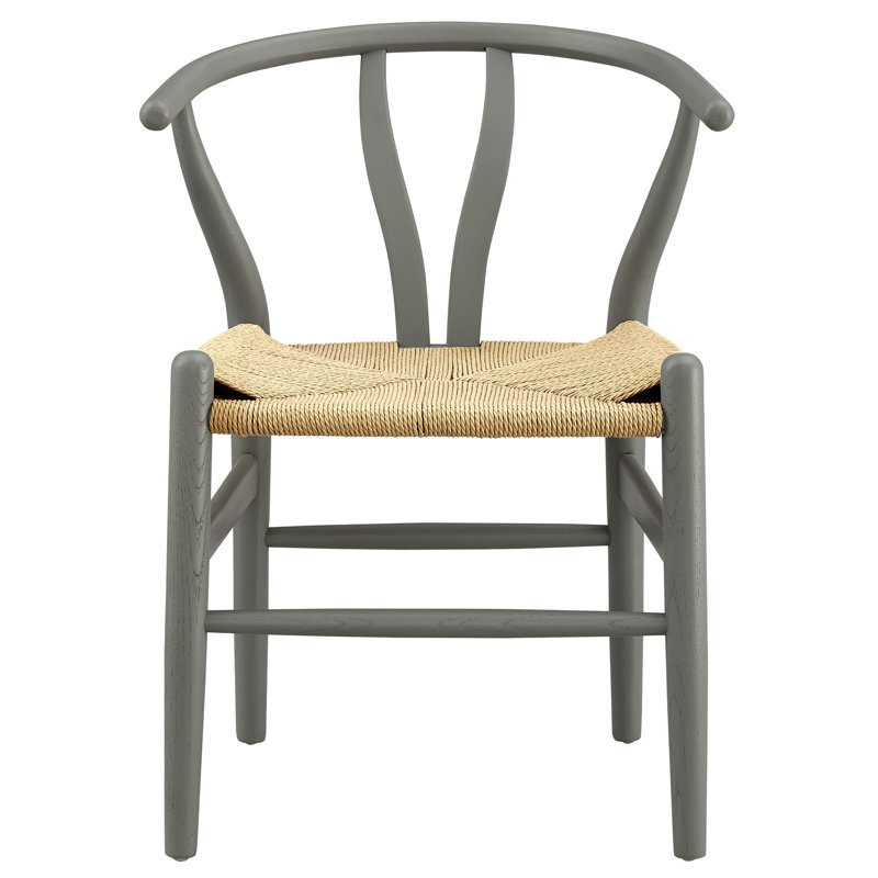 Chaise de salle à manger en bois 29 po Amish, Gris clair