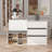 Diretha 9 Drawer Dresser With Glass Table Top, Shoe Change Bench, Shoe Rack