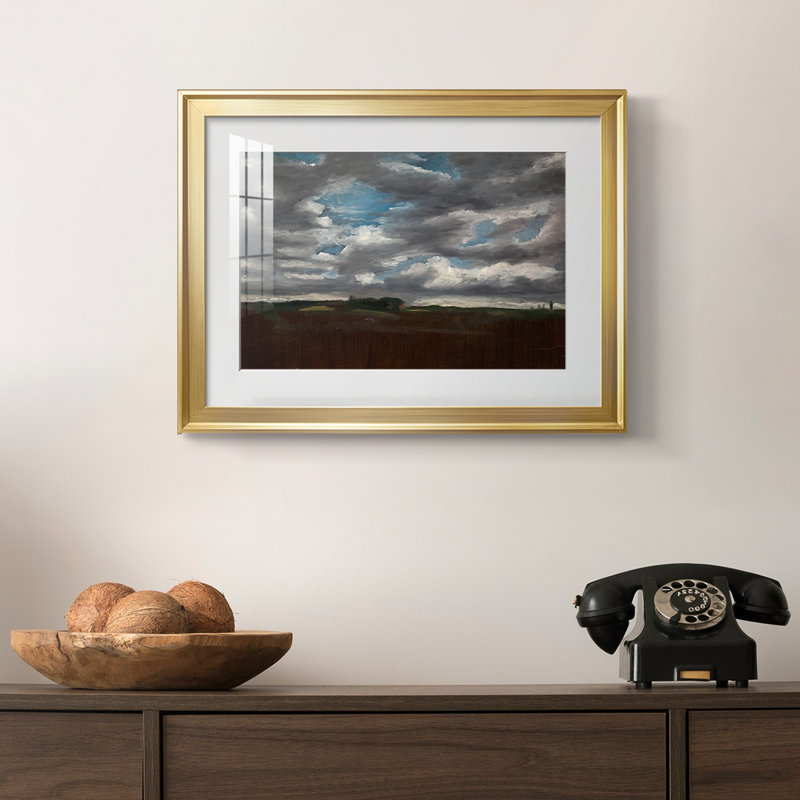 Étude des nuages ​​- John Constable - Encadrée - Sous passe-partout et encadrée sous verre acrylique, grande œuvre d'art murale pour salon
