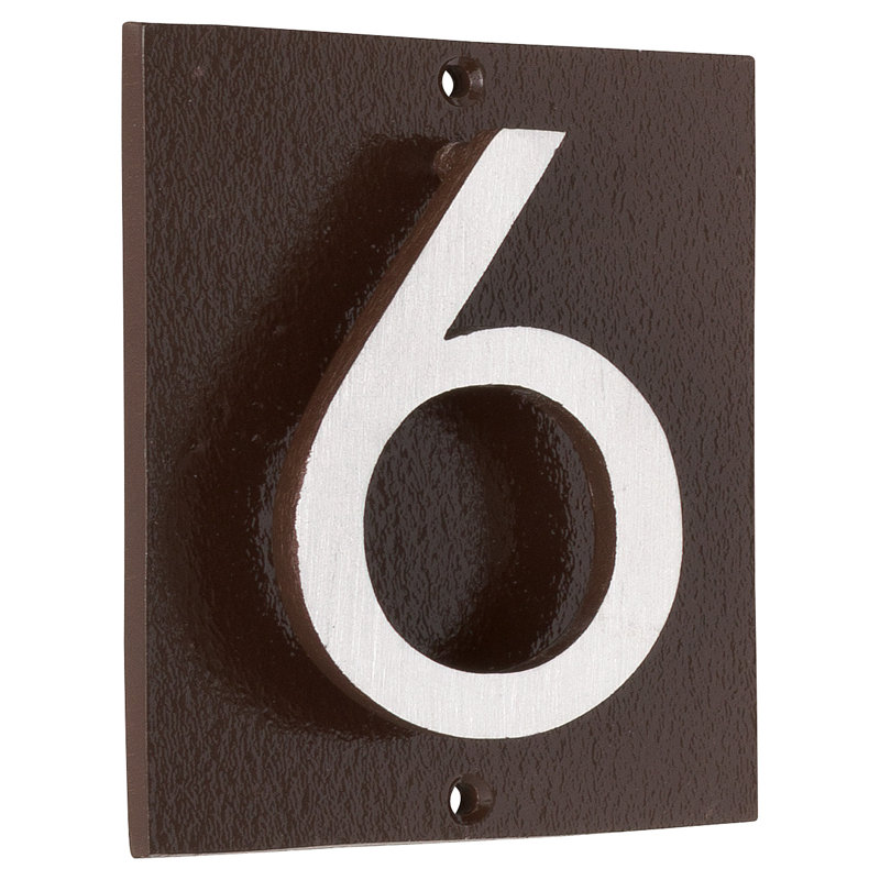 Plaque d’adresse murale sur 1 ligne flottante, Bronze romain, Nickel satiné deux tons, Oui