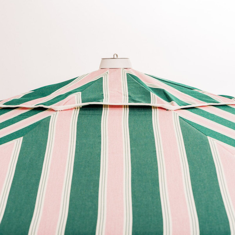 Parasol de marché, Rose, vert, blanc / rayé