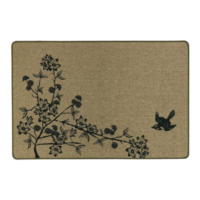 YES Non-Slip Floral Indoor Doormat