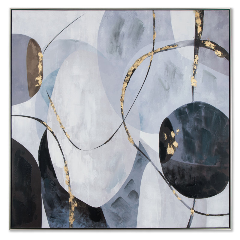 « Graphite »-reproduction d’art sur toile avec cadre flottant