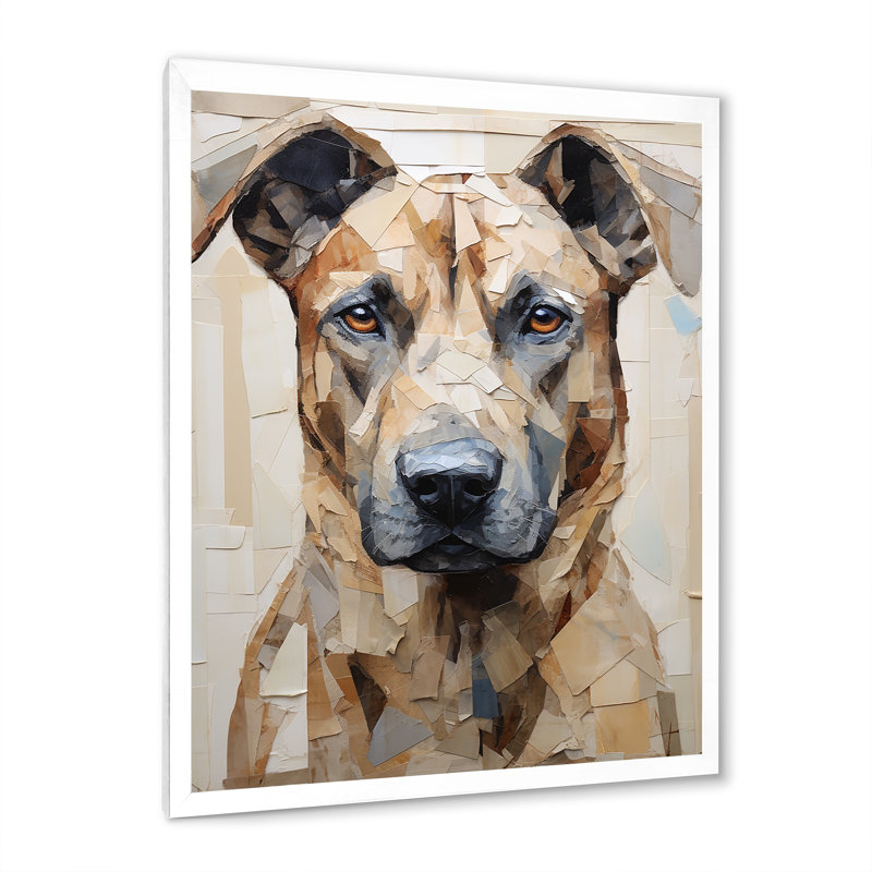" Belgian Malinois Handsome Portrait ", 20" H x 12" W x 1" D, White Single Picture Framed