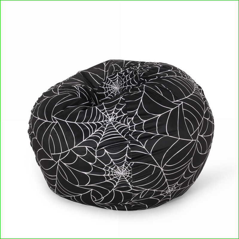 Fauteuil à billes 3 pi Spiderweb Halloween | Noir blanc | Rond