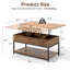 Table basse à plateau relevable 4-en-1 avec rangement caché et tablette ouverte pour le salon Augus-1718790406