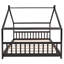Lit double en bois pleine grandeur, espresso