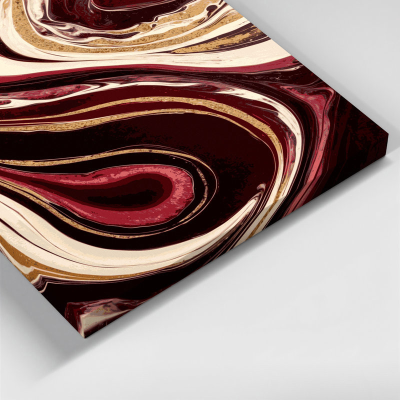 Abstrait art fluide sur toile brune 71, H 8 po x l 8 po