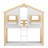 House Bunk Bed With Roof , Window, Window Box, Door , With Safety Guardrails And Ladder-1271079094