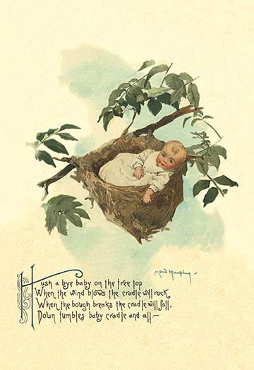 « hush a bye baby baby » par maud humphrey, impression, 24" H x 36" W x 1.5" D