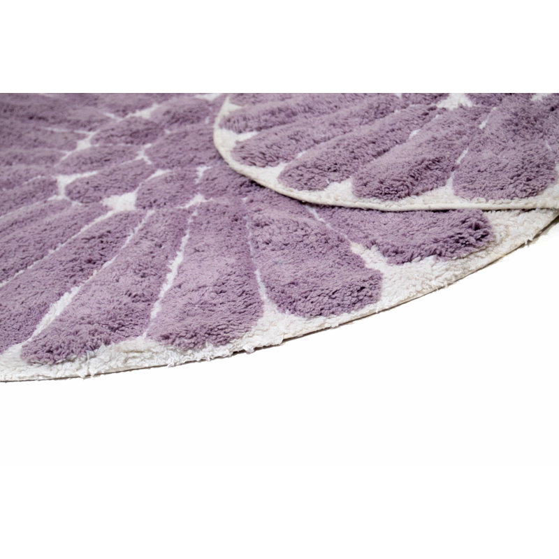 Tapis pour salle de bain Cressona, Blanc / lilas