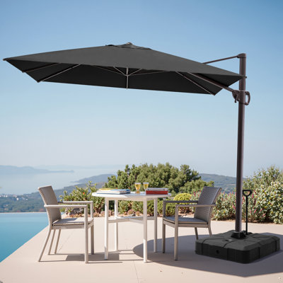 Parasol en porte-à-faux rectangulaire de 127 po, poids de comptoir inclus