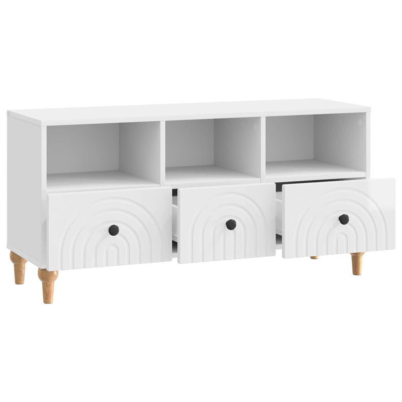 Unfinished TV Stand for TVs up to 43", High Gloss White