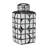 Geometric Ceramic Table Jar with Lid for Home Decor - Decorative Patterned Tall Jar for Shelf Styling, Console Display, and Tabletop Accent-86741829-86741826