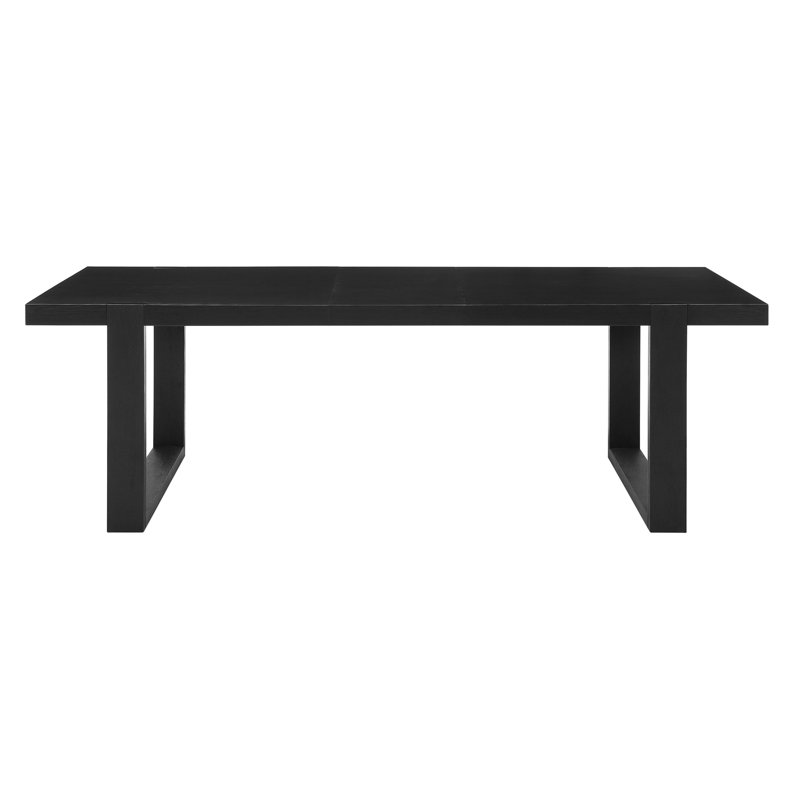 Contemporary 77" Rectangular Dining Table with Extendable Leaf and Floating Top – Seats Up to 10