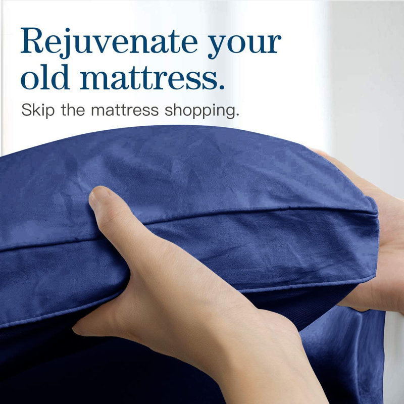 Jourdanton 3'' Mattress Topper, Navy Blue, Full
