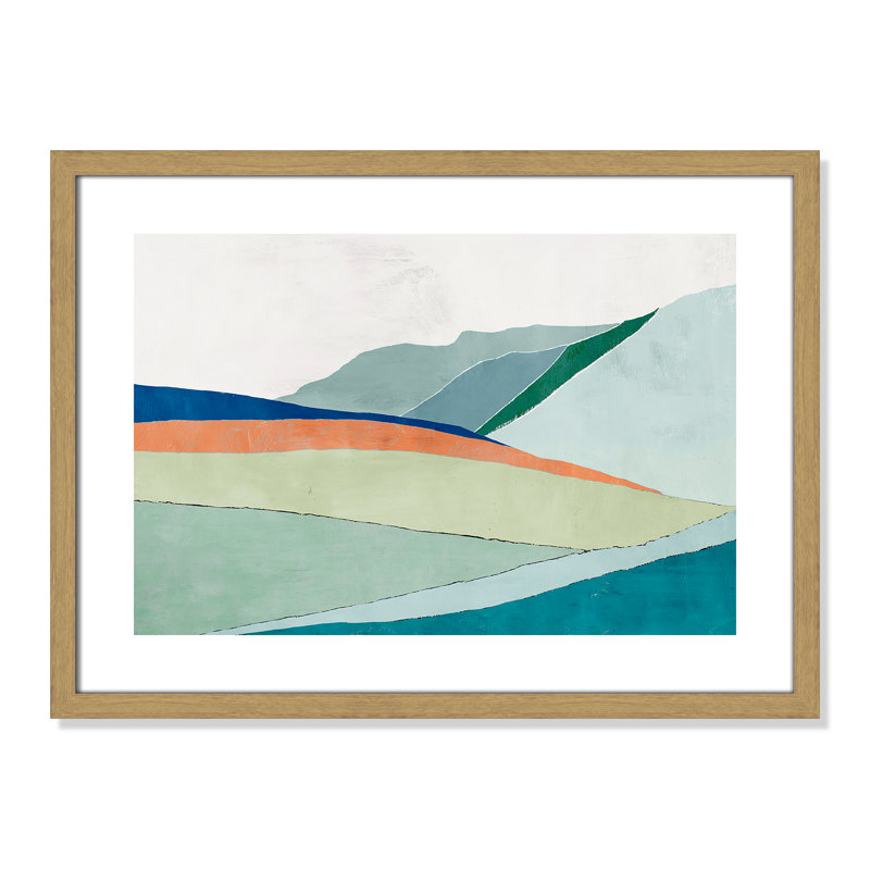 Camuto Hills Beneath R mobile Sun - reproduction d'art, Toile avec cadre en bois beige, H 17 po x l 23 po x P 0,75 po