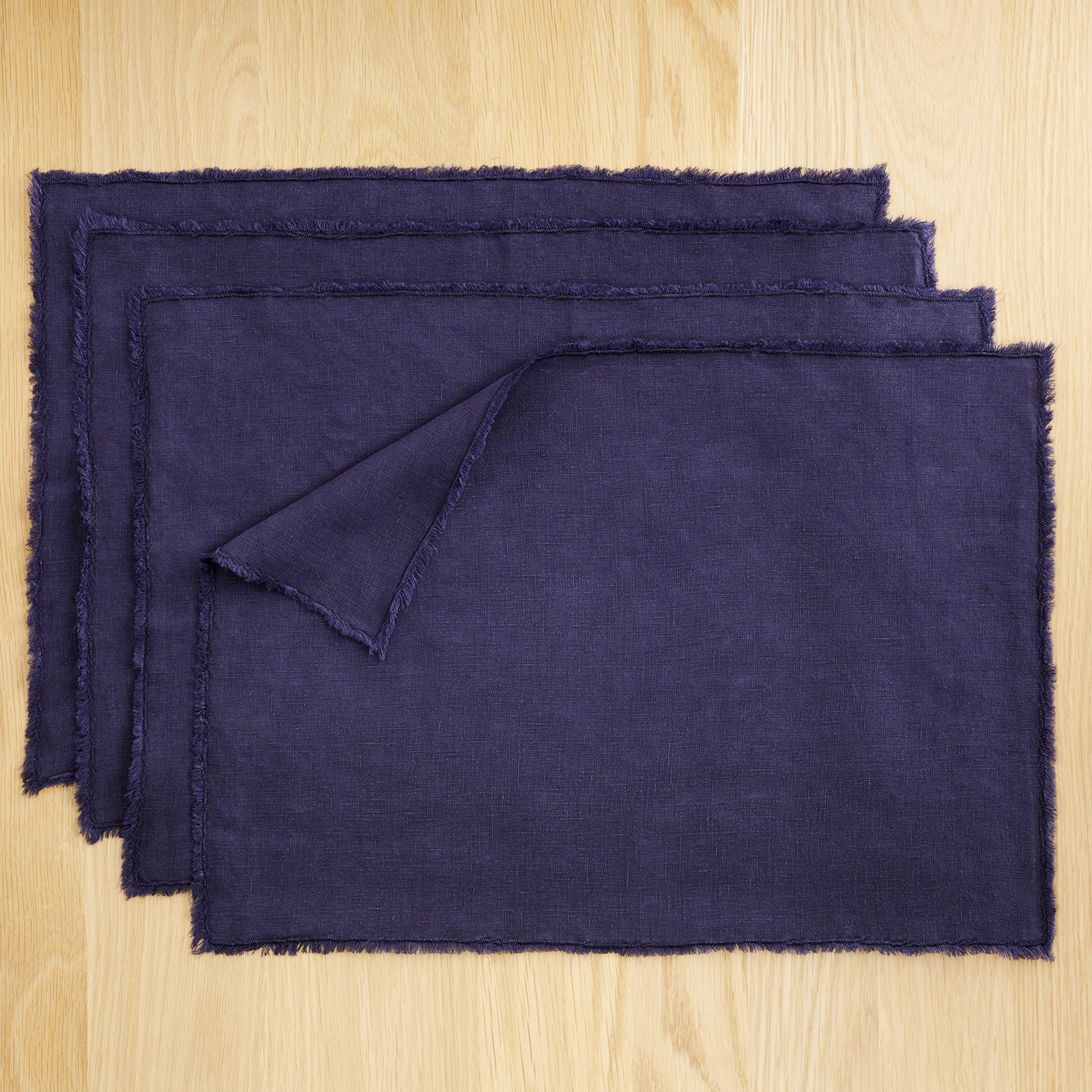 Zadia Reversible Linen Placemat, Midnight Blue