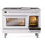 ILVE Professional Plus II 48 cuisinière à double combustible, 8 brûleurs scellés, plaque chauffante (blanc)-192050350-192050349