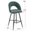 Swivel Upholstered Counter Stool with Metal Frame-1474202715