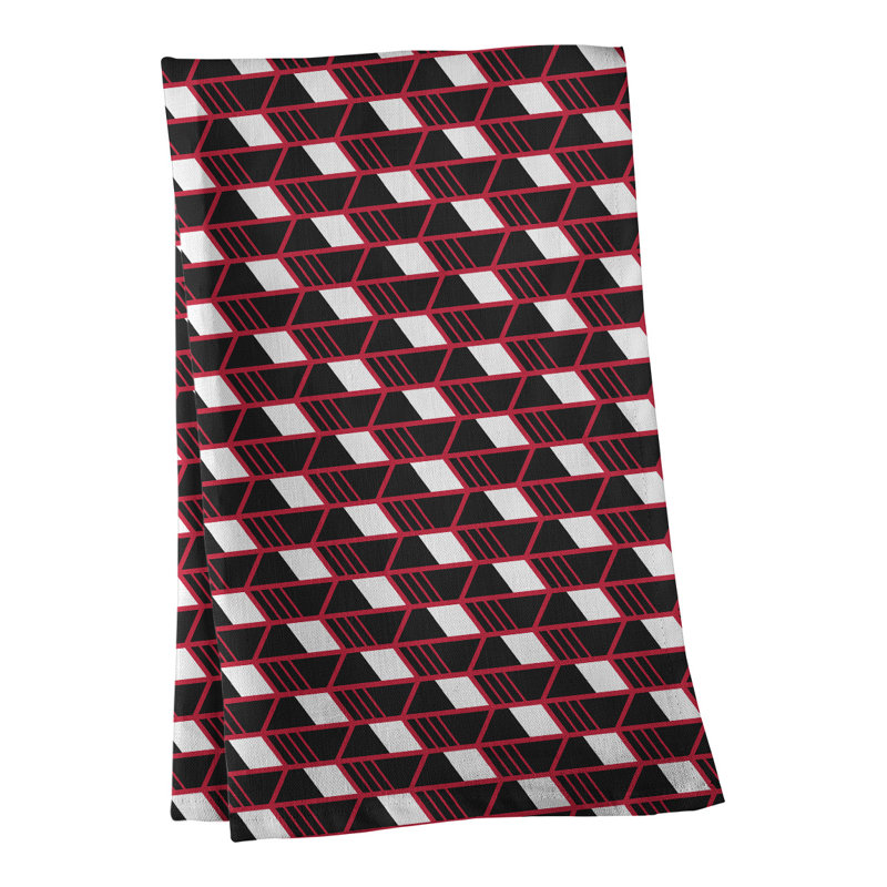 Torchon Suoz, Polyester sergé, Rouge / Noir