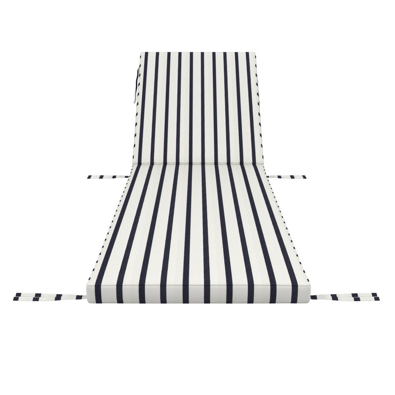 Outdoor Chaise Cushion With Sunbrella Fabric, 24" W x 73" D, Sunbrella® Lido Indigo