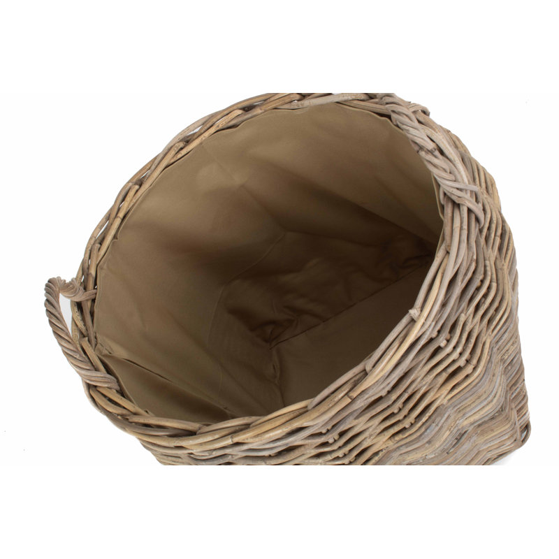 Rattan Log Basket with Lining