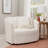 Rory White Sherpa Swivel Accent Chair