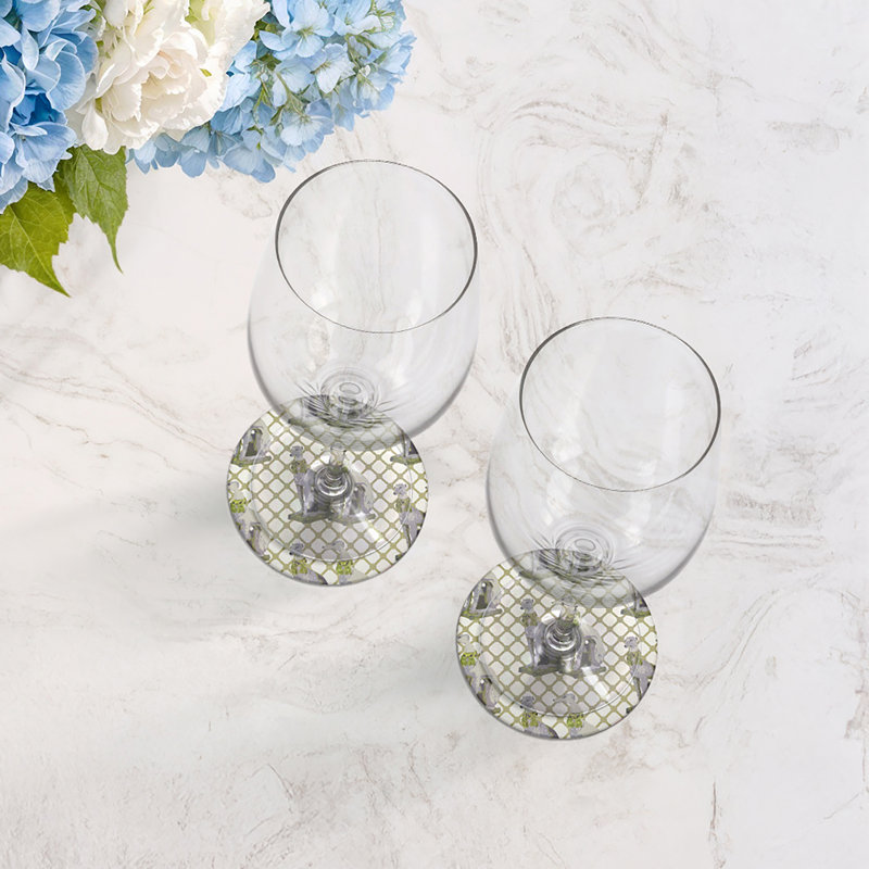 Sous-verres ronds en cuir Regal, Doré