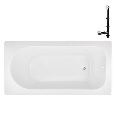 60" x 32" Acrylic Soaking Drop-In Bathtub, Drain Included
