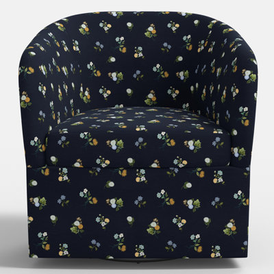 Pembroke Swivel Chair In Ditsy Dahlia Navy