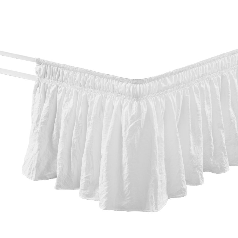 Ruffled Wrap Around Bed Skirt, Queen/King/Cal King, White