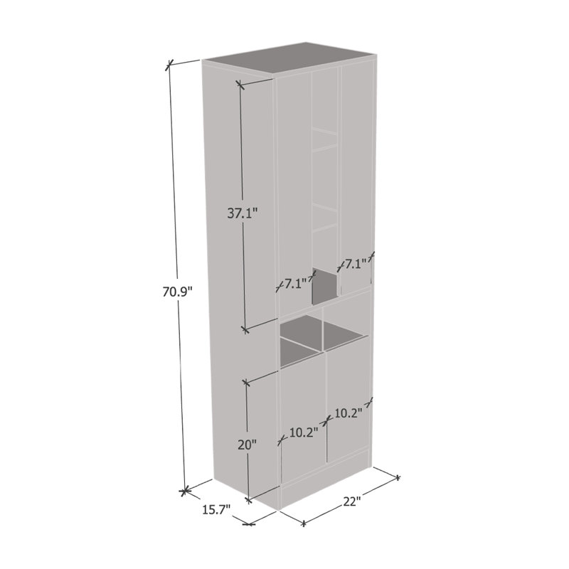 Alexin Bookcase Storage Bookcase, White