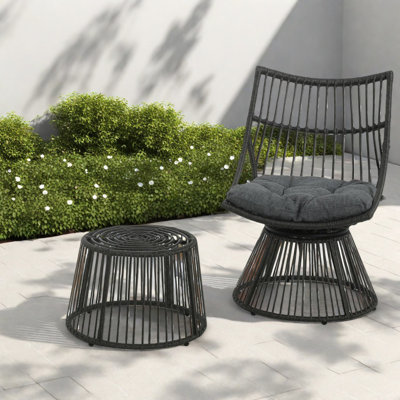 Comfort Patio Lounge Chairs, Pe Rattan Iron Modern Patio Home Set