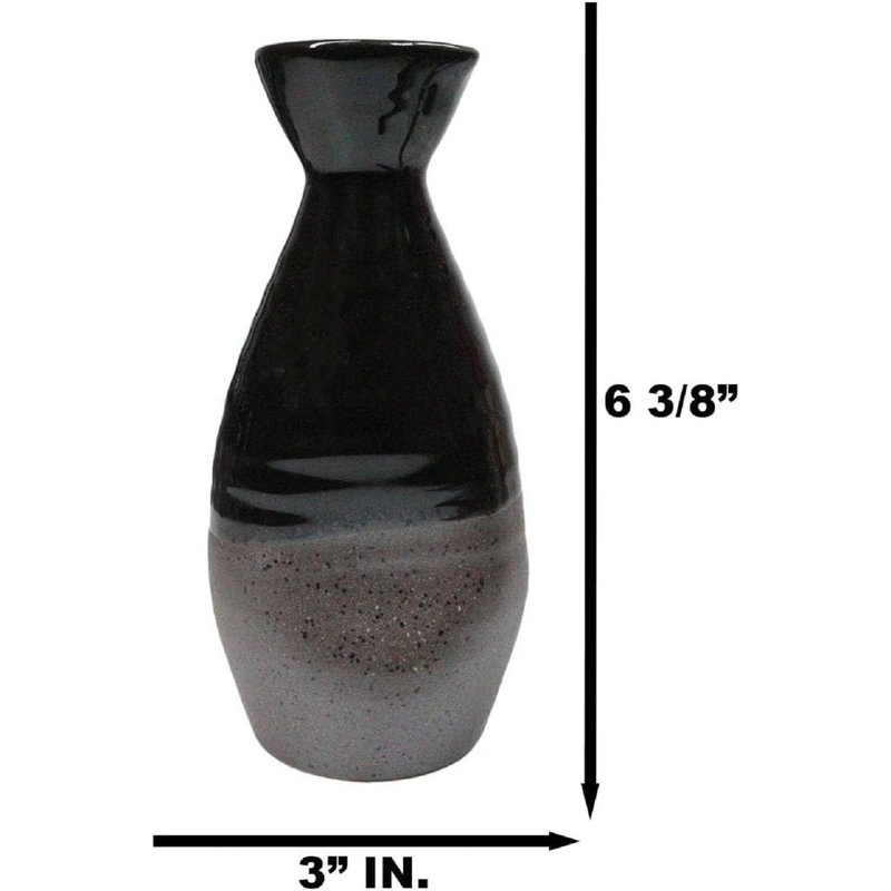 Paquet de 6 flacons de saké en saké noir mat et brillant fabriqué au Japon