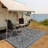 Modern Outdoor Gray Plastic Garden Decor Reversible Area Rugs with UV Resistant 9x18-553901560-553901567