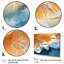  «Blue and Orange Vintage Beach Aériel View IV - Coastal Beach Multipanel Wall Art For Living Room