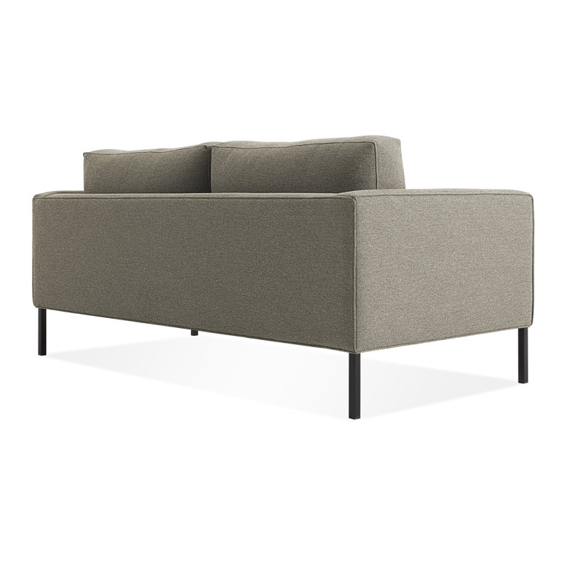 Paramount Sofa, Sanford Black Polyester Blend, Metal, 32" H x 80" W x 34" D