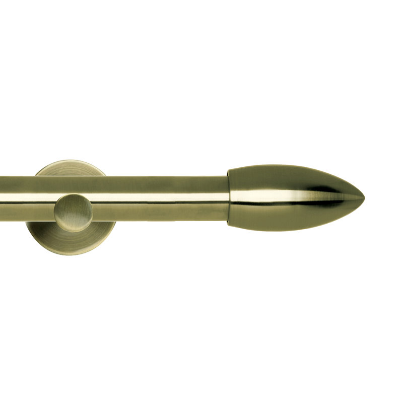 Amarielle 2.8cm Single Curtain Pole, Spun Brass, 120cm